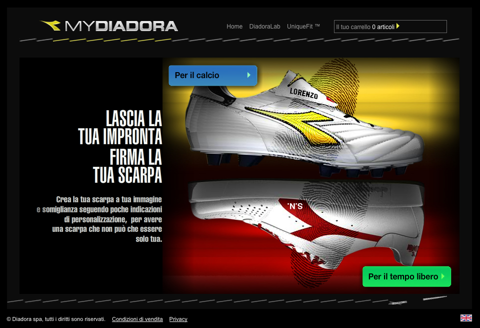 Web design: realizzazione portale web MyDiadora